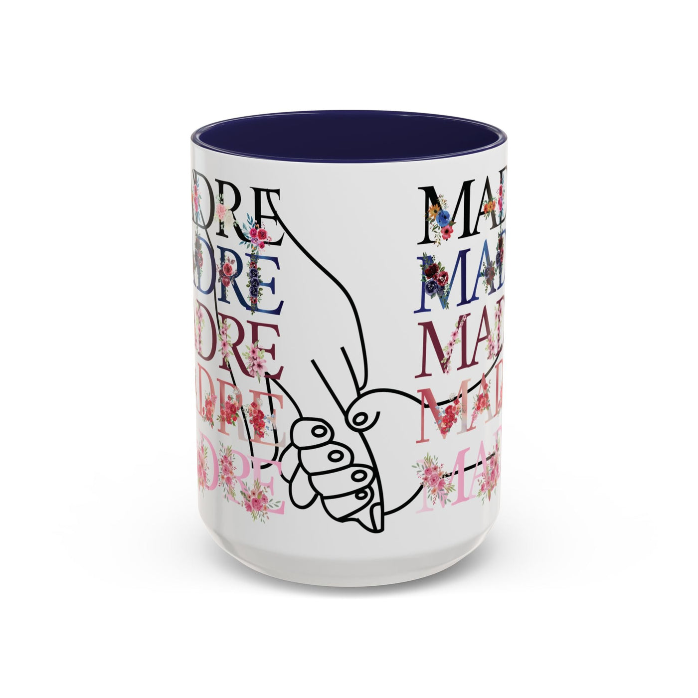 Mother's Day Mug, Accent Coffee Cup with Flowers and Names, Gift for M