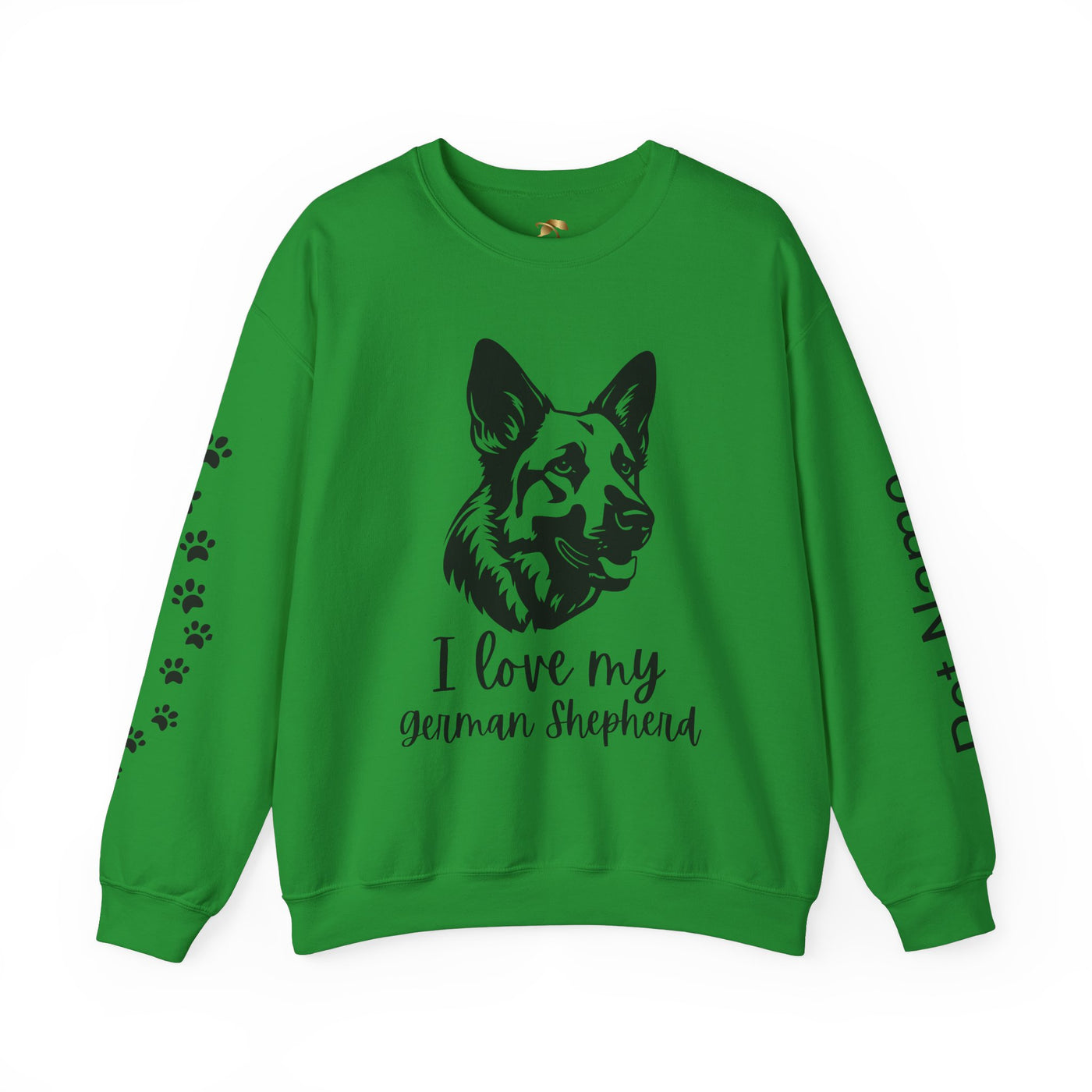 German Shepherd Lover Sweatshirt, Pet's Name Personalized, German Shepherd Dog Owner Apparel, Custom Dog Paw Print Jumper, Comfy Crewneck - NOTALIFY