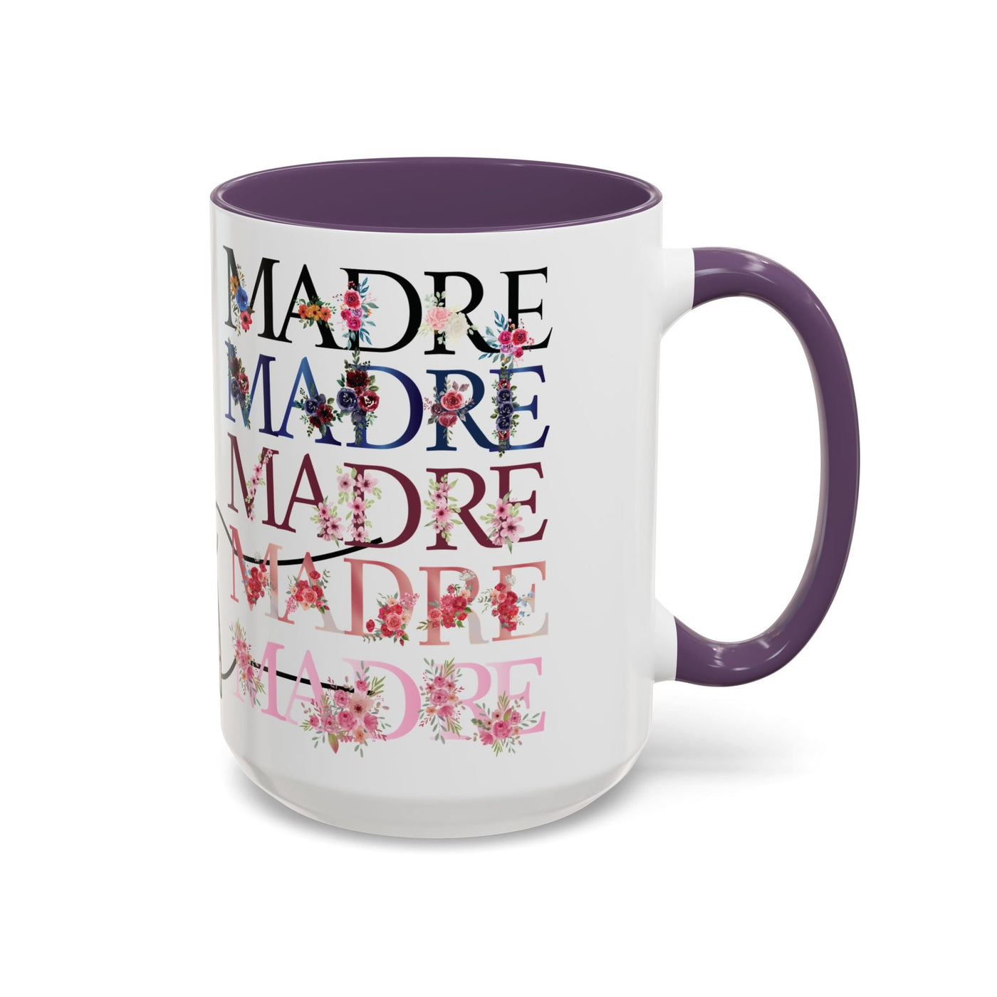 Mother's Day Mug, Accent Coffee Cup with Flowers and Names, Gift for M