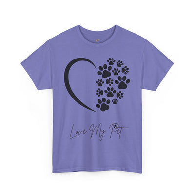 Pet Lover Unisex Heavy Cotton Tee, Love My Pet Shirt, Dog Cat Owner Gift, Animal Lover Apparel, Pet Tee - NOTALIFY