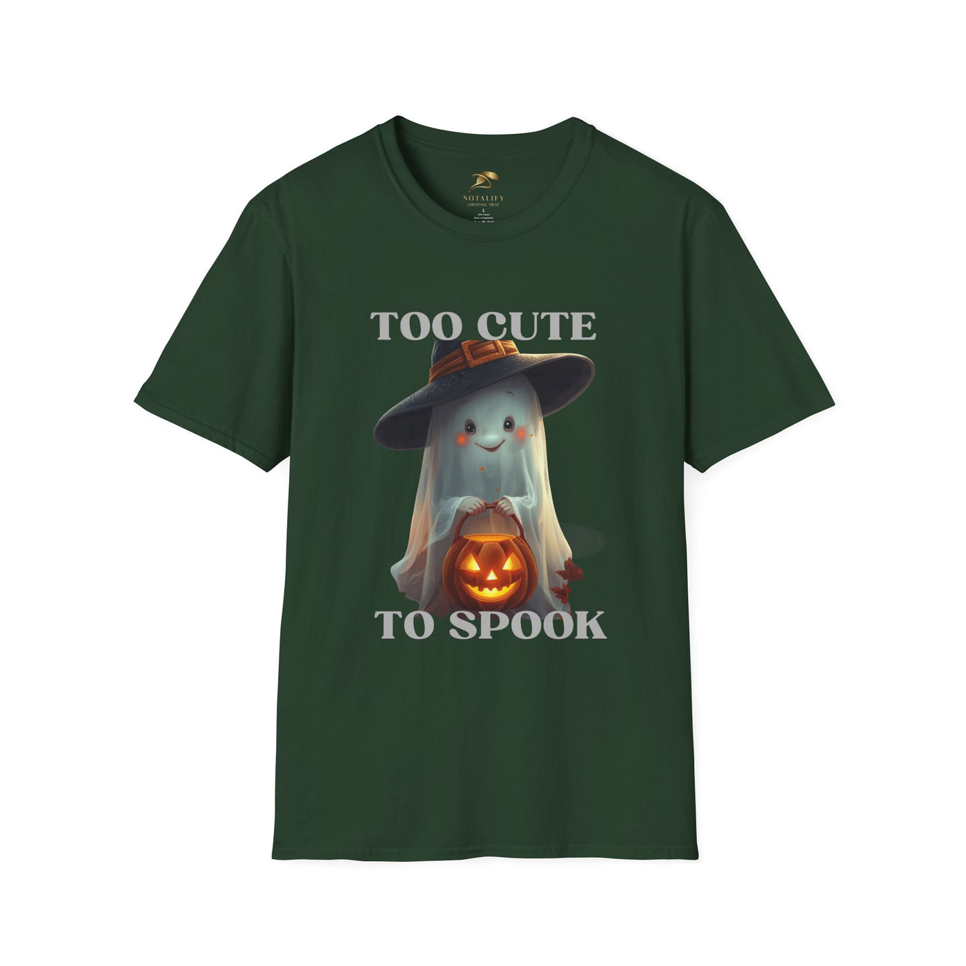 NOTALIFY Too Cute to Spook Halloween Ghost TEE | Adorable Pumpkin Lantern Tee | Cotton Short Sleeve | Fall Outfit for Kids