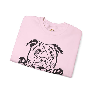Pit Bull Lover Sweatshirt, Pet's Name Personalized Gift Idea, Pit Bull Dog Owner Apparel, Custom Dog Paw Print Jumper, Comfy Crewneck - NOTALIFY