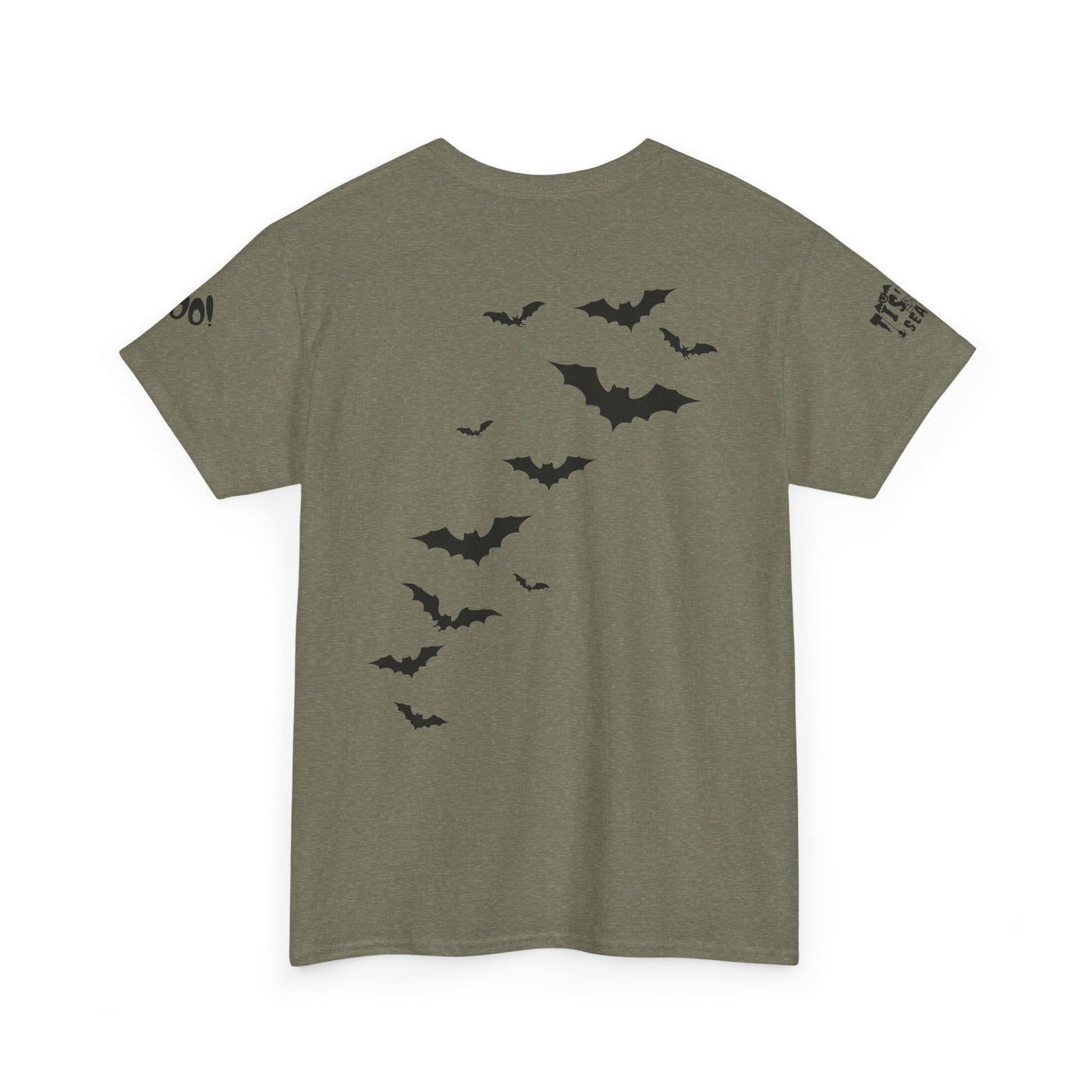 NOTALIFY Halloween Just Here for the Boo Graphic Tee, Spooky T-Shirt, Fun Fall Apparel, Unisex Halloween Tee, Gnome & Bats