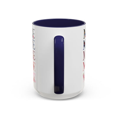 Mother's Day Mug, Accent Coffee Cup with Flowers and Names, Gift for M