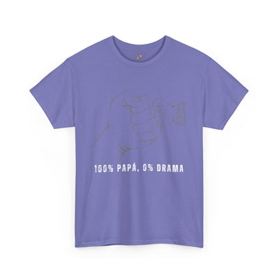 100 Percent Papá 0 Percent Drama Shirt | Funny Spanish Dad Tee | Fathers Day Gift for Dad| Cool Latino Dad Shirt | Parent Humor Graphic Tee