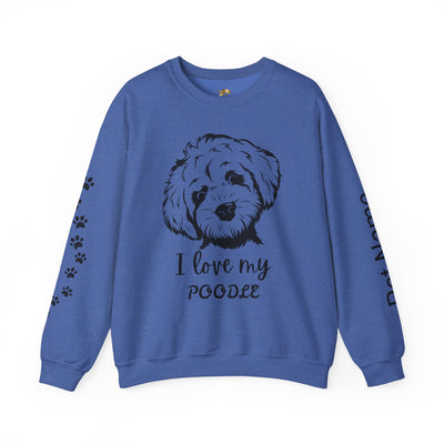 Poodle Dog Lover Sweatshirt, Pet's Name Personalized Gift Idea, Poodle Dog Owner Apparel, Custom Dog Paw Print Jumper, Comfy Crewneck - NOTALIFY