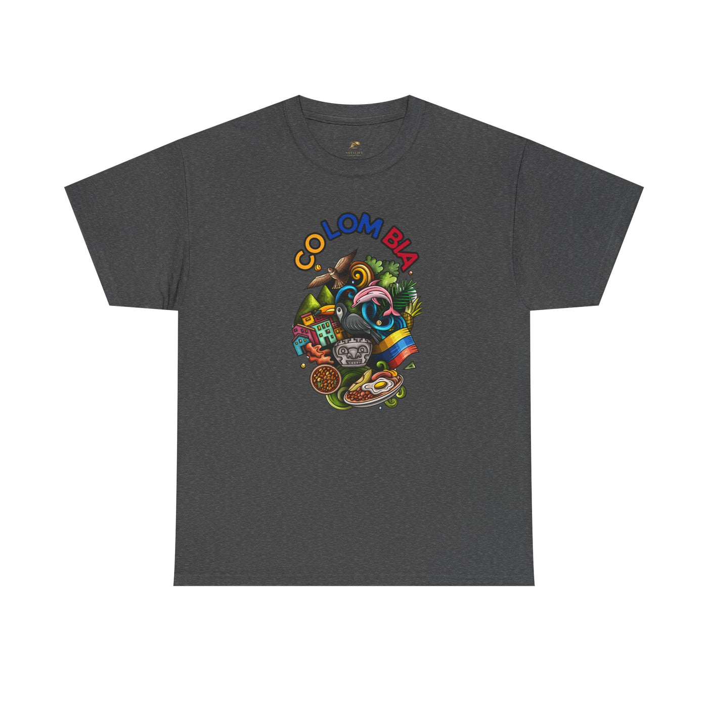 Colorful Unisex Heavy Cotton Tee with Joyful Message, Fun T-Shirt, Cas