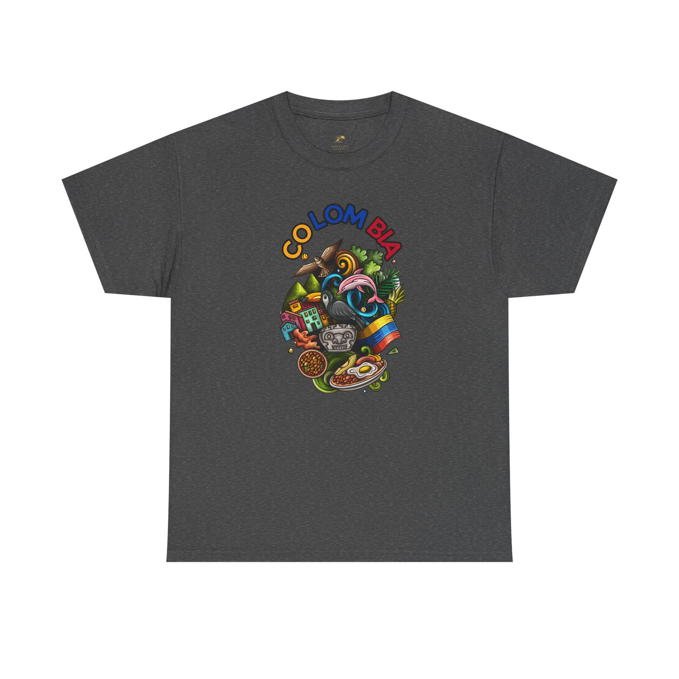 Colorful Unisex Heavy Cotton Tee with Joyful Message, Fun T-Shirt, Cas