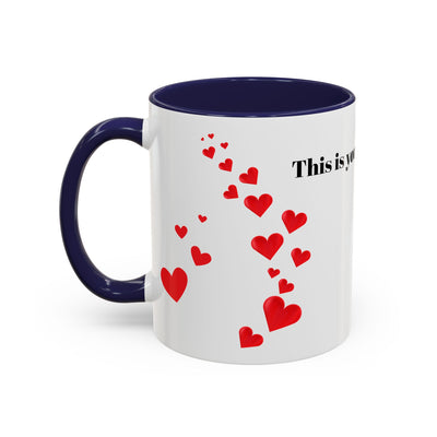 Accent Coffee Mug - You are Enough Mug - Custom Red Hearts Accent Coffee Cup Personalized Gift, Ceramic Mug, Kitchen Decor, Drinkware, Gift - NOTALIFY