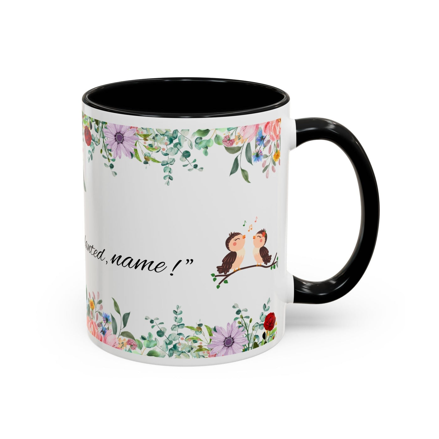 Inspirational ceramic cup with flower design and motivational quote, perfect for gifting.