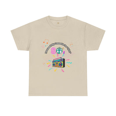 Retro Cassette Tape Unisex Heavy Cotton Tee, Vintage Music Lover Shirt, 80s Nostalgia Graphic Tee, Pause Cassette Player Shirt, Mixtape Fan - NOTALIFY