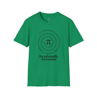 Pi Day Unisex Softstyle T-Shirt, Math Geek Gift, Irrationally Awesome 