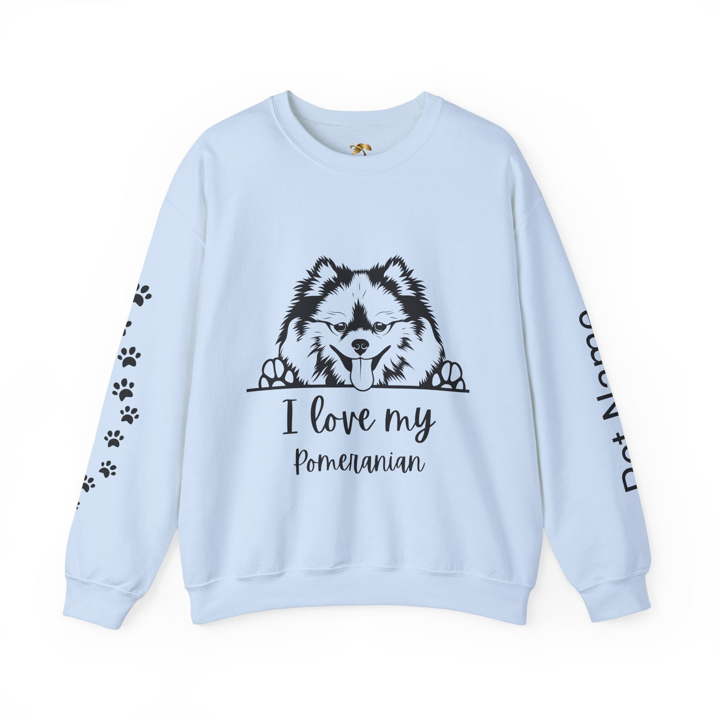 Pomeranian Lover Sweatshirt, Pet's Name Personalized Gift Idea, Pomeranian Dog Owner Apparel, Custom Dog Paw Print Jumper, Comfy Crewneck - NOTALIFY