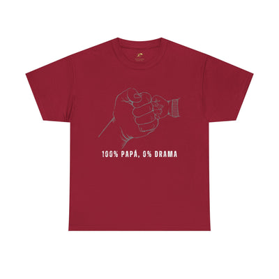 100 Percent Papá 0 Percent Drama Shirt | Funny Spanish Dad Tee | Fathers Day Gift for Dad| Cool Latino Dad Shirt | Parent Humor Graphic Tee