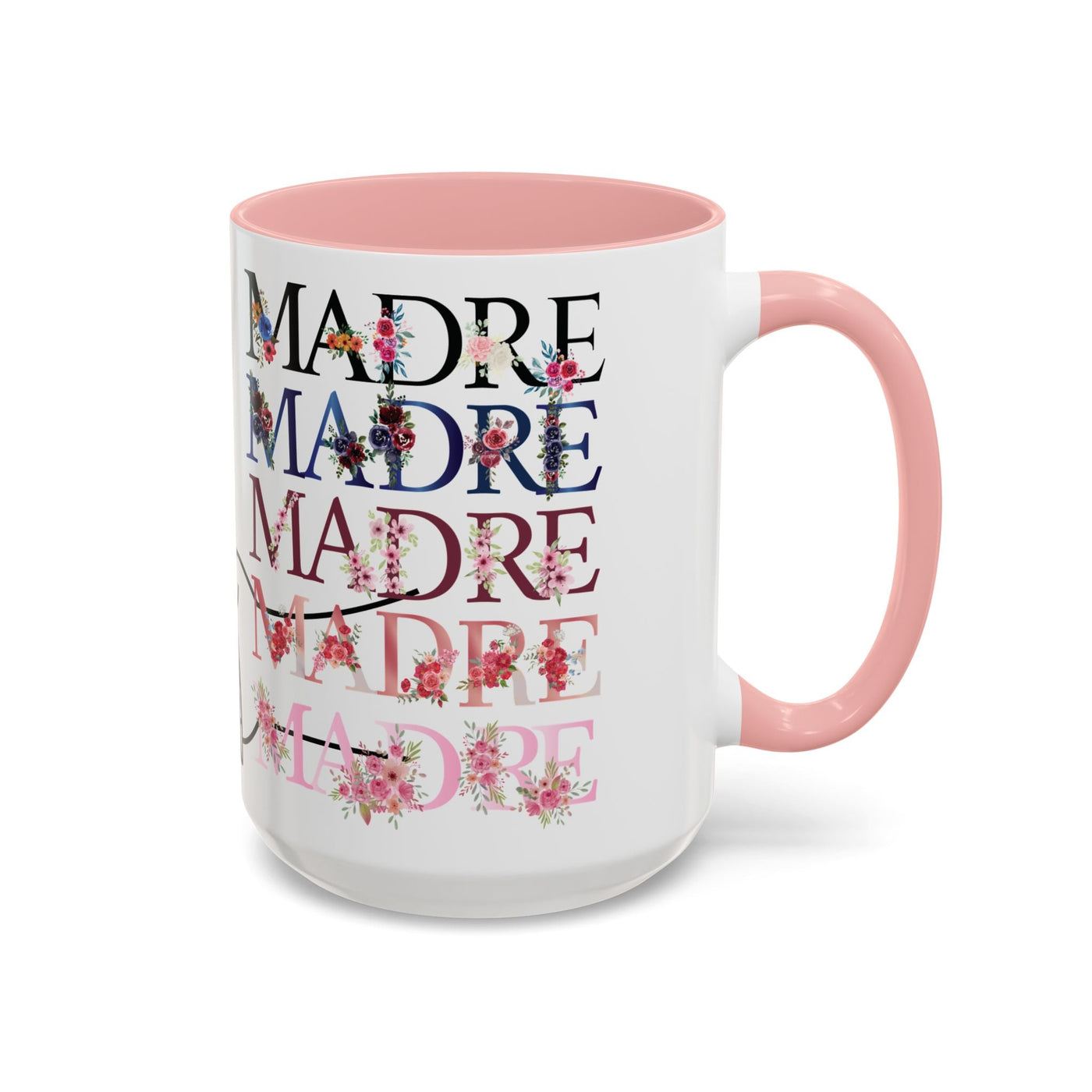 Mother's Day Mug, Accent Coffee Cup with Flowers and Names, Gift for M