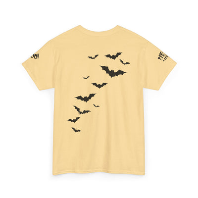 NOTALIFY Halloween Just Here for the Boo Graphic Tee, Spooky T-Shirt, Fun Fall Apparel, Unisex Halloween Tee, Gnome & Bats