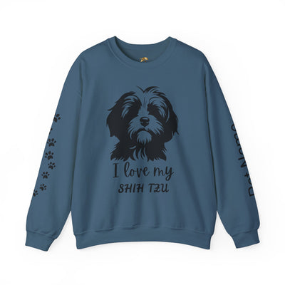 Shih Tzu Dog Lover Sweatshirt, Pet's Name Personalized Gift Idea, Frenchie Dog Owner Apparel, Custom Dog Paw Print Jumper, Comfy Crewneck