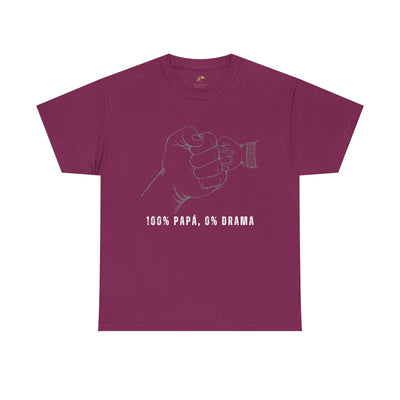 100 Percent Papá 0 Percent Drama Shirt | Funny Spanish Dad Tee | Fathers Day Gift for Dad| Cool Latino Dad Shirt | Parent Humor Graphic Tee