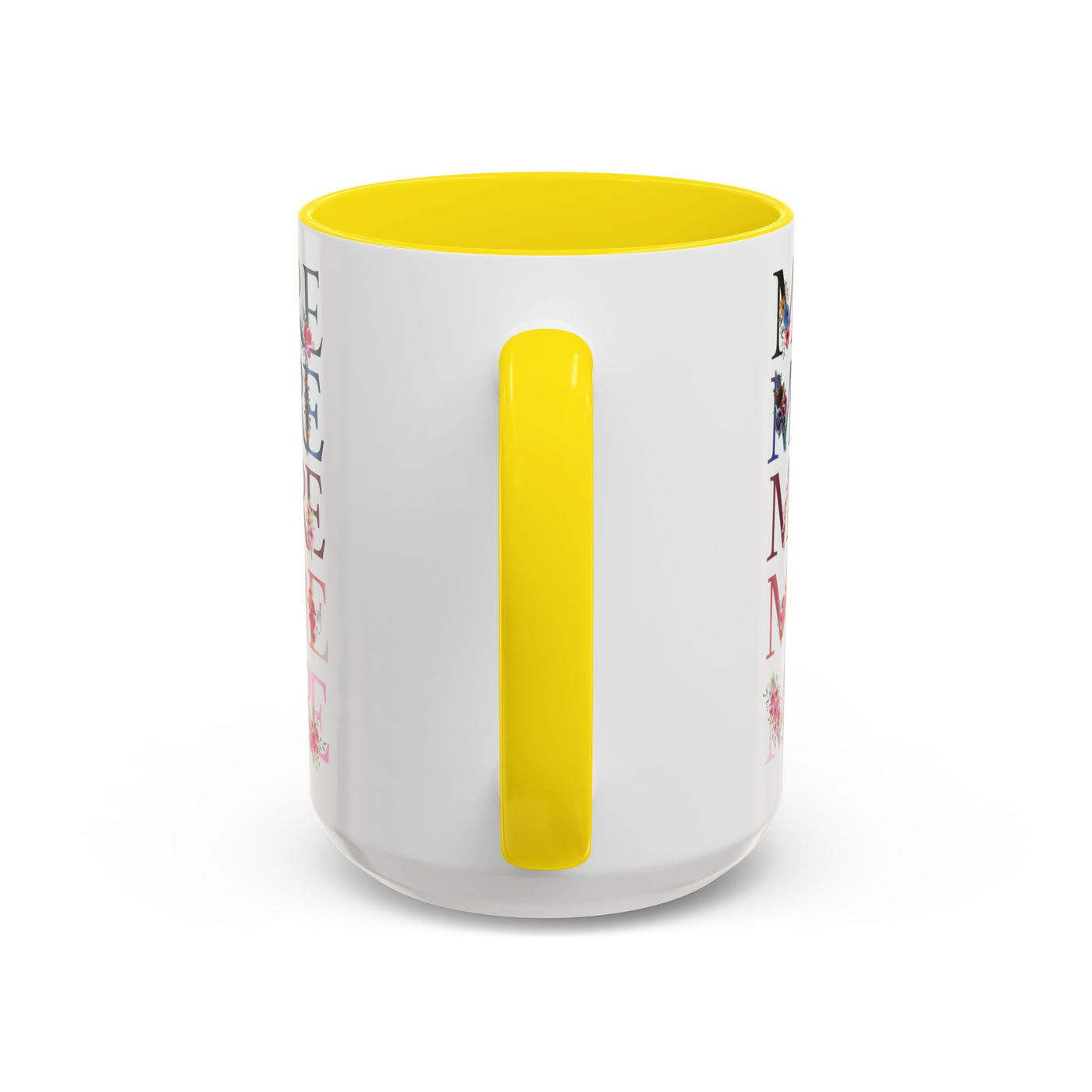 Mother's Day Mug, Accent Coffee Cup with Flowers and Names, Gift for M