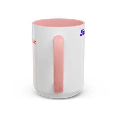 Infinity Butterfly Mug, pink interior and handle, 11oz or 15oz, universe theme.