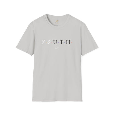 Unisex Youth Day Celebration t-shirt with colorful dots, 100% cotton, classic fit, lightweight and comfortable design