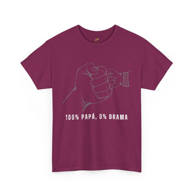 100 Percent Papá 0 Percent Drama Shirt | Funny Spanish Dad Tee | Fathers Day Gift for Dad| Cool Latino Dad Shirt | Parent Humor Graphic Tee