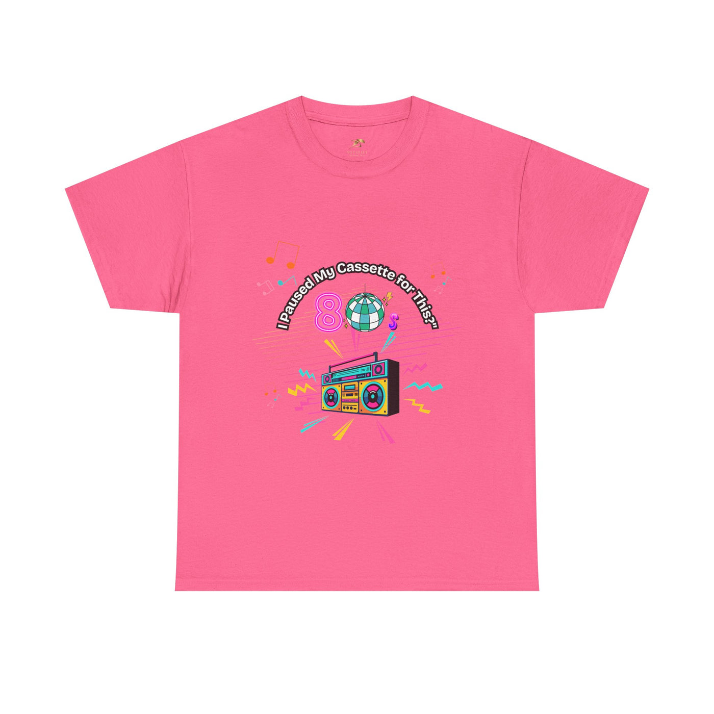 Retro Cassette Tape Unisex Heavy Cotton Tee, Vintage Music Lover Shirt, 80s Nostalgia Graphic Tee, Pause Cassette Player Shirt, Mixtape Fan - NOTALIFY