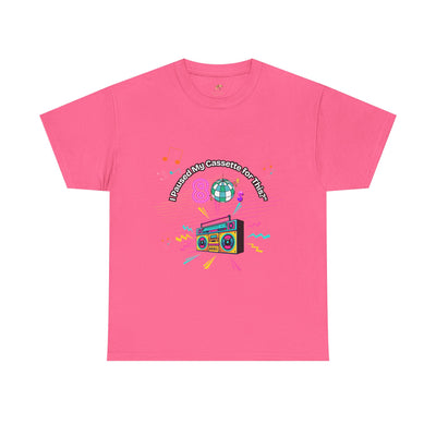 Retro Cassette Tape Unisex Heavy Cotton Tee, Vintage Music Lover Shirt, 80s Nostalgia Graphic Tee, Pause Cassette Player Shirt, Mixtape Fan - NOTALIFY