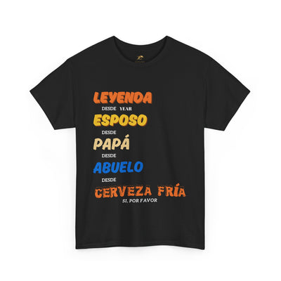 Funny Grandpa Beer Shirt | Leyenda Desde Esposo Papá Abuelo Tee | Spanish Dad Gift | Fathers Day Latino Humor T-Shirt for Men | Gift for Dad