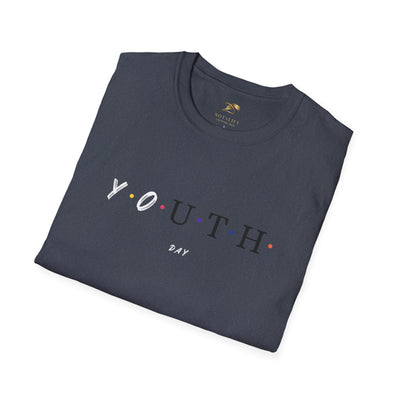 Youth Day Celebration unisex t-shirt with colorful dots, lightweight cotton, classic fit, and crew neckline.