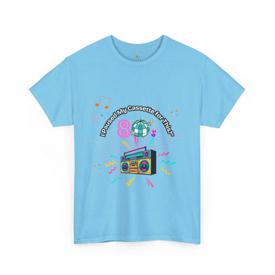 Retro Cassette Tape Unisex Heavy Cotton Tee, Vintage Music Lover Shirt, 80s Nostalgia Graphic Tee, Pause Cassette Player Shirt, Mixtape Fan - NOTALIFY