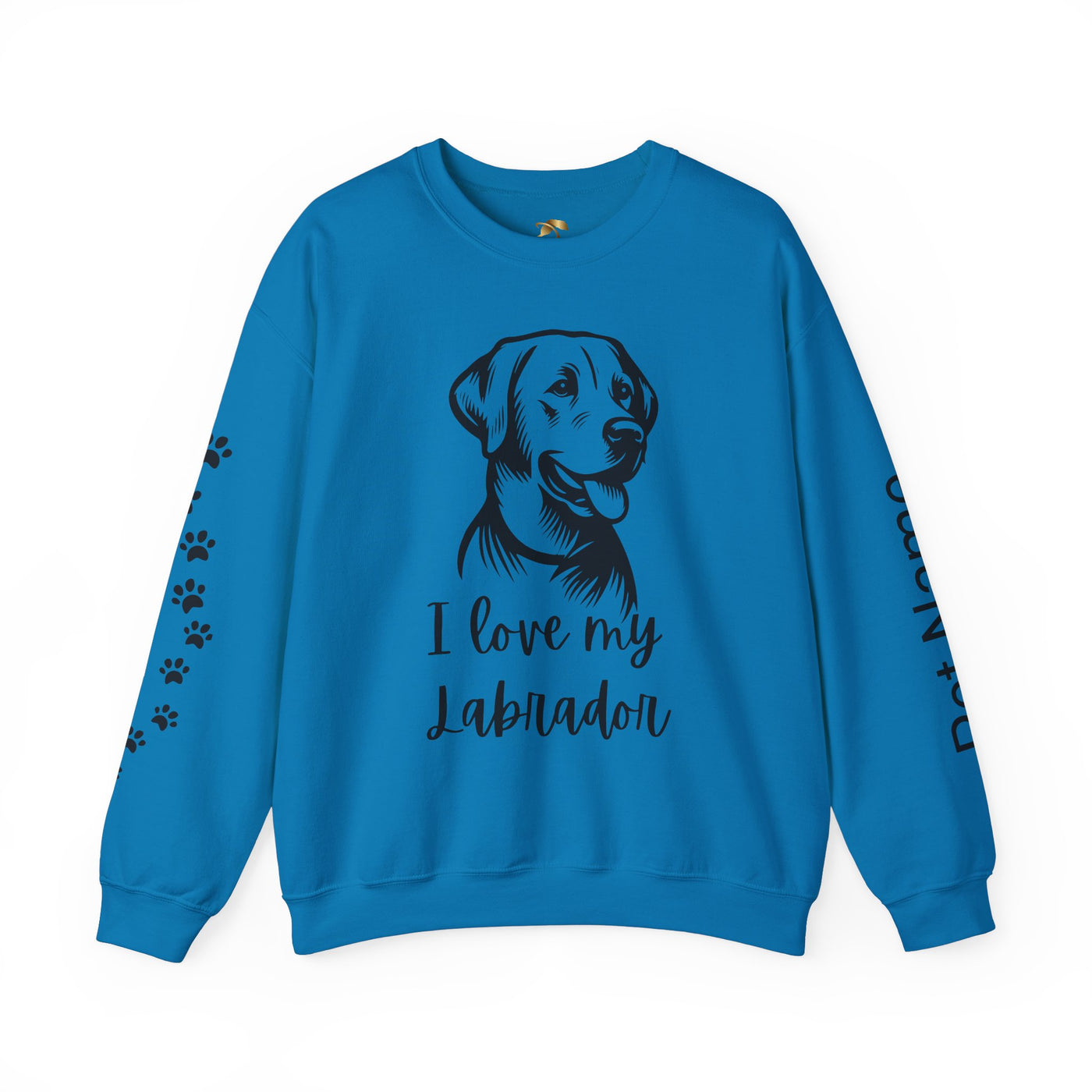 Labrador Lover Sweatshirt, Pet's Name Personalized, Labrador Dog Owner Apparel, Custom Dog Paw Print Jumper, Comfy Crewneck - NOTALIFY