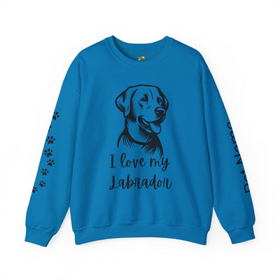 Labrador Lover Sweatshirt, Pet's Name Personalized, Labrador Dog Owner Apparel, Custom Dog Paw Print Jumper, Comfy Crewneck - NOTALIFY