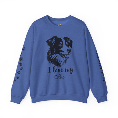 Collie Lover Sweatshirt, Pet's Name Personalized Gift Idea, Collie Dog Owner Apparel, Custom Dog Paw Print Jumper, Comfy Crewneck - NOTALIFY