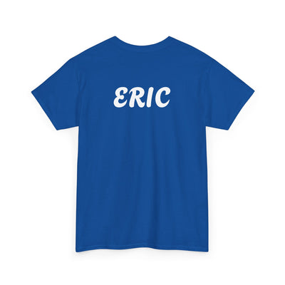 Unique "Be The Only One" barcode t-shirt in blue with a minimalist design