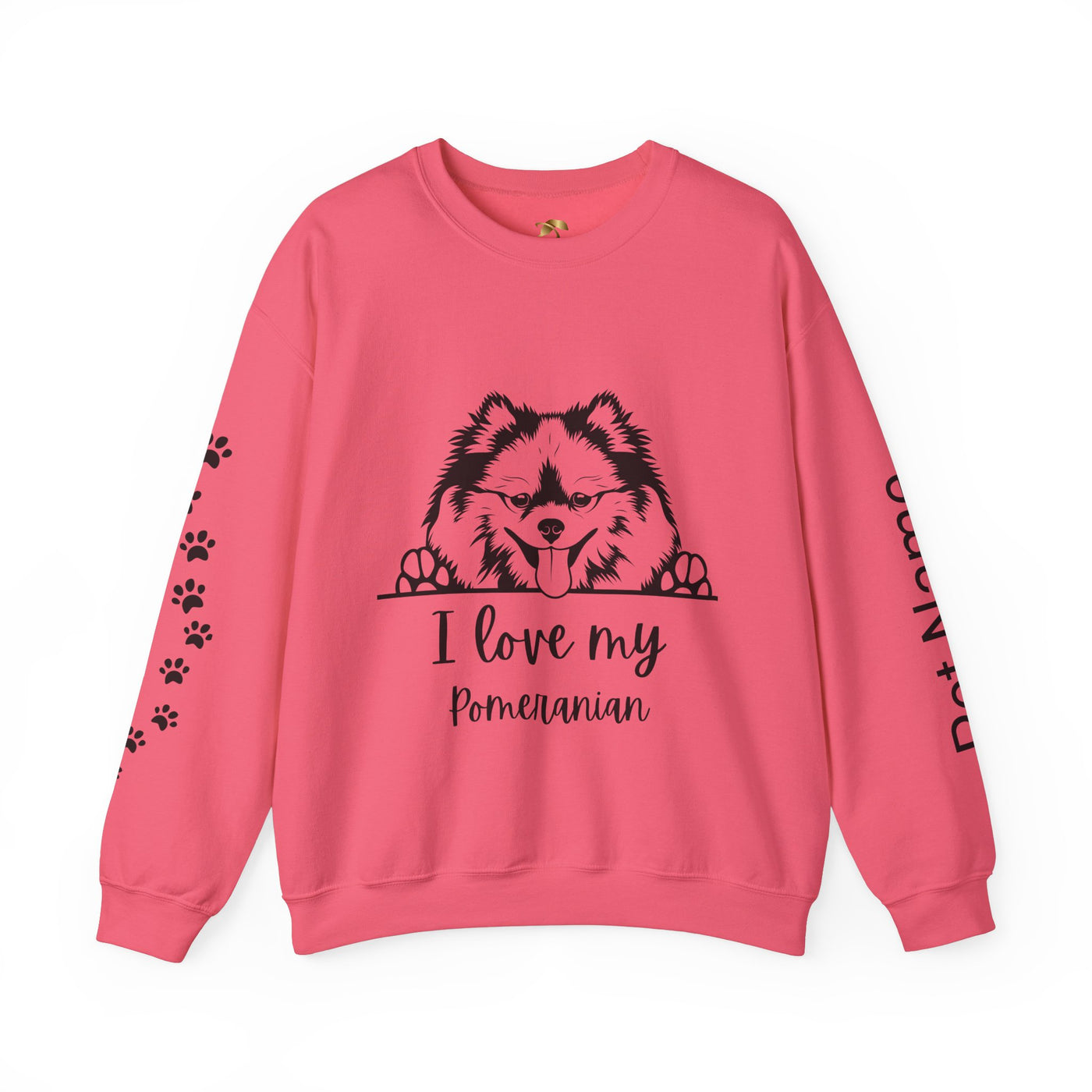 Pomeranian Lover Sweatshirt, Pet's Name Personalized Gift Idea, Pomeranian Dog Owner Apparel, Custom Dog Paw Print Jumper, Comfy Crewneck - NOTALIFY