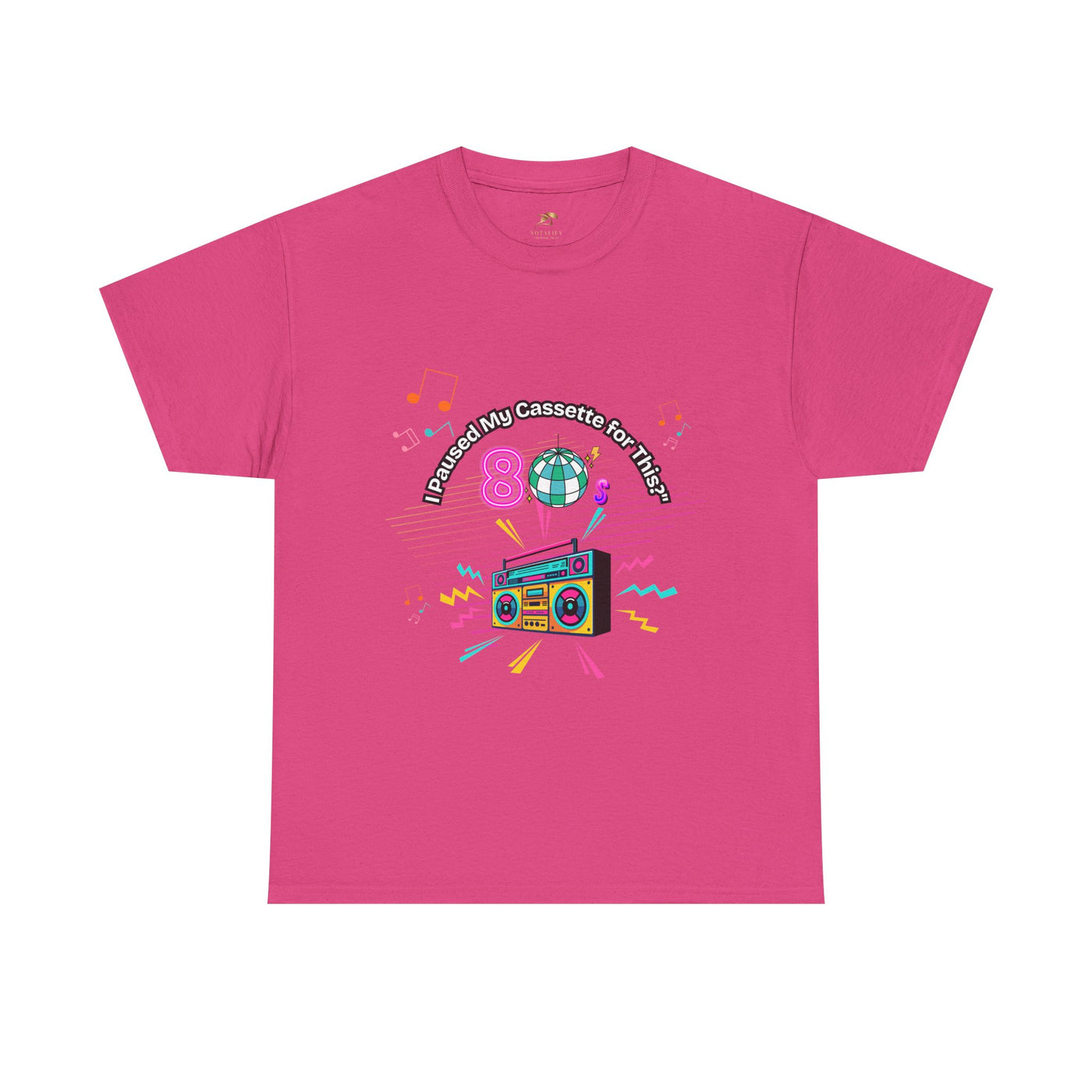 Retro Cassette Tape Unisex Heavy Cotton Tee, Vintage Music Lover Shirt, 80s Nostalgia Graphic Tee, Pause Cassette Player Shirt, Mixtape Fan - NOTALIFY