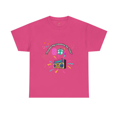 Retro Cassette Tape Unisex Heavy Cotton Tee, Vintage Music Lover Shirt, 80s Nostalgia Graphic Tee, Pause Cassette Player Shirt, Mixtape Fan - NOTALIFY