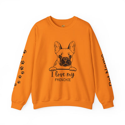 Frenchie Dog Lover Sweatshirt, Pet's Name Personalized Gift Idea, Frenchie Dog Owner Apparel, Custom Dog Paw Print Jumper, Comfy Crewneck
