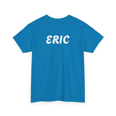 Unique "Be The Only One" barcode t-shirt in blue with a minimalist design