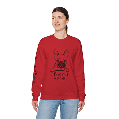 Frenchie Dog Lover Sweatshirt, Pet's Name Personalized Gift Idea, Frenchie Dog Owner Apparel, Custom Dog Paw Print Jumper, Comfy Crewneck