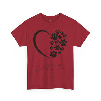 Pet Lover Unisex Heavy Cotton Tee, Love My Pet Shirt, Dog Cat Owner Gift, Animal Lover Apparel, Pet Tee - NOTALIFY