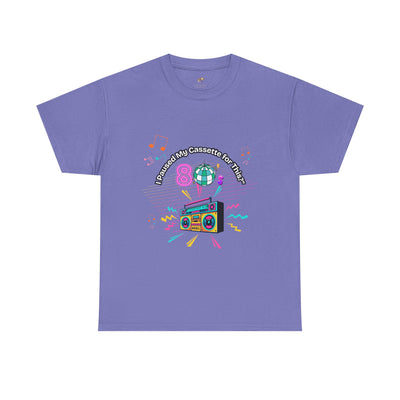 Retro Cassette Tape Unisex Heavy Cotton Tee, Vintage Music Lover Shirt, 80s Nostalgia Graphic Tee, Pause Cassette Player Shirt, Mixtape Fan - NOTALIFY