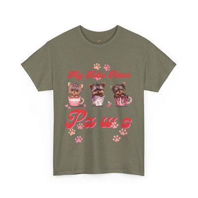 Dog Lover Unisex Tee, Animal Parent Tshirt, My Kids Have Paws Shirt, Cute Puppy Graphic Tee, Pet Owner Gift, Casual Dog Mom Dad Top - NOTALIFY