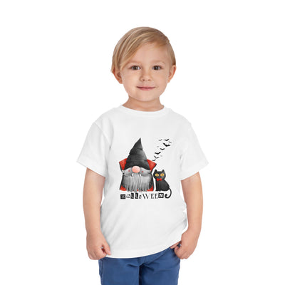 NOTALIFY Boo Halloween Gnome-CAT Toddler T-Shirt | Cute Fall Tee with Candy Bucket | Soft Cotton Short Sleeve | Spooky Outfit