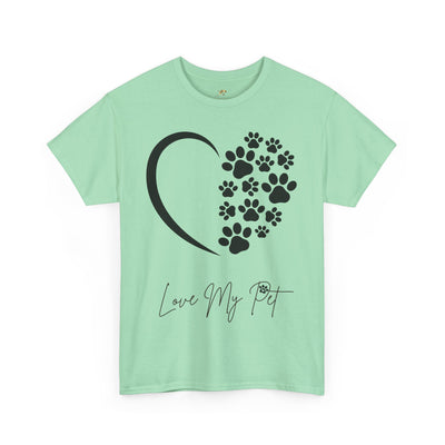 Pet Lover Unisex Heavy Cotton Tee, Love My Pet Shirt, Dog Cat Owner Gift, Animal Lover Apparel, Pet Tee - NOTALIFY