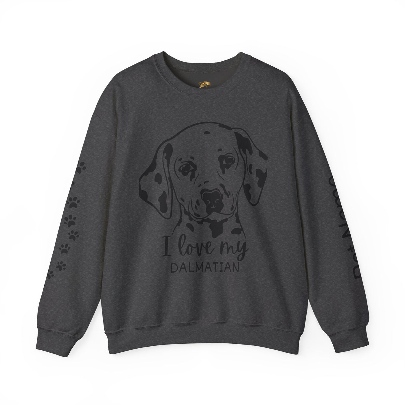 Damatian Dog Lover Sweatshirt, Pet's Name Personalized Gift Idea, Frenchie Dog Owner Apparel, Custom Dog Paw Print Jumper, Comfy Crewneck