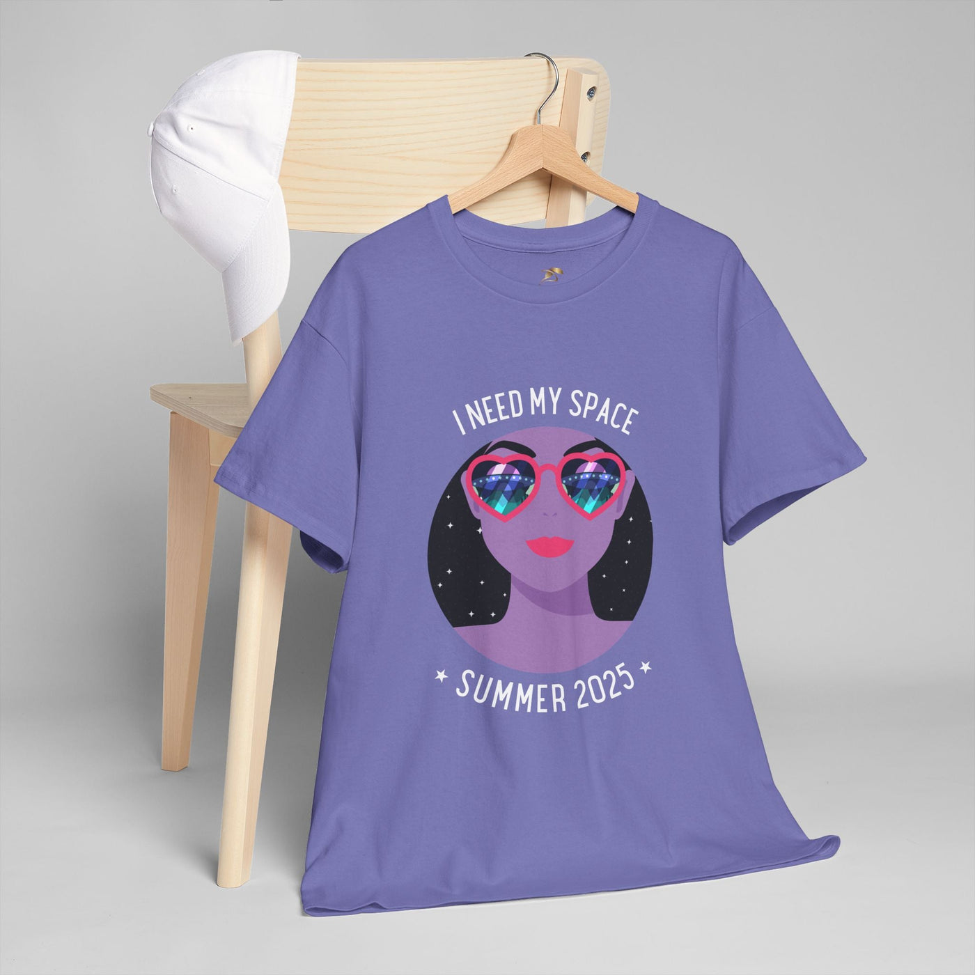 Astronaut Space Vibes Tee with galaxy graphic, cosmic design, and "I Need My Space" text, perfect for space enthusiasts.