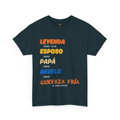 Funny Grandpa Beer Shirt | Leyenda Desde Esposo Papá Abuelo Tee | Spanish Dad Gift | Fathers Day Latino Humor T-Shirt for Men | Gift for Dad