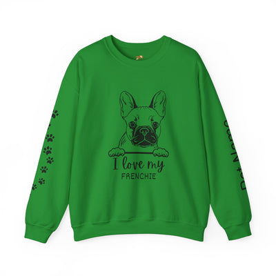Frenchie Dog Lover Sweatshirt, Pet's Name Personalized Gift Idea, Frenchie Dog Owner Apparel, Custom Dog Paw Print Jumper, Comfy Crewneck